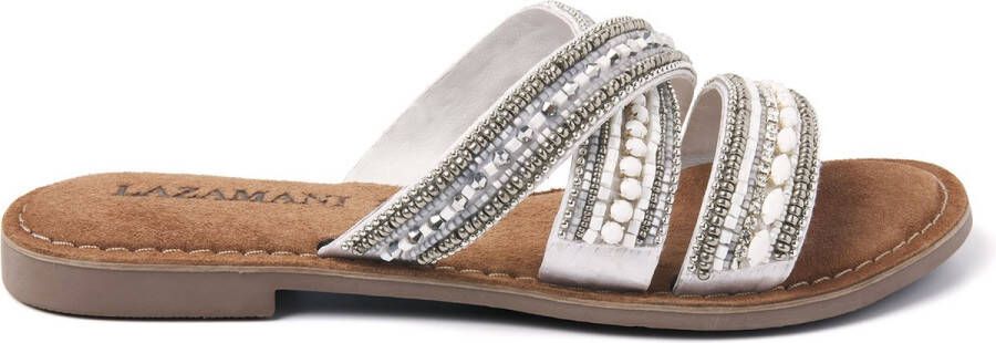 Lazamani Handgemaakte Zomerse Kralen Slippers White Dames - Foto 6