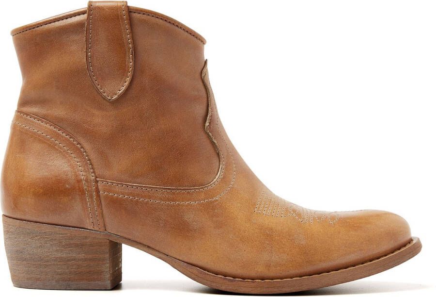 Lazamani Fleur Dames Western Boots Leer Cognac