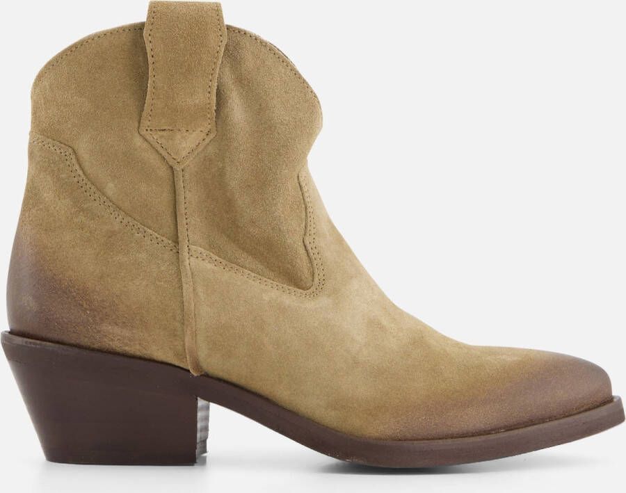 Lazamani Gigi Suede Dames Enkellaarsjes Sand