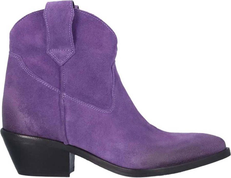 Lazamani Gigi Western Boots Low Suede Lavender