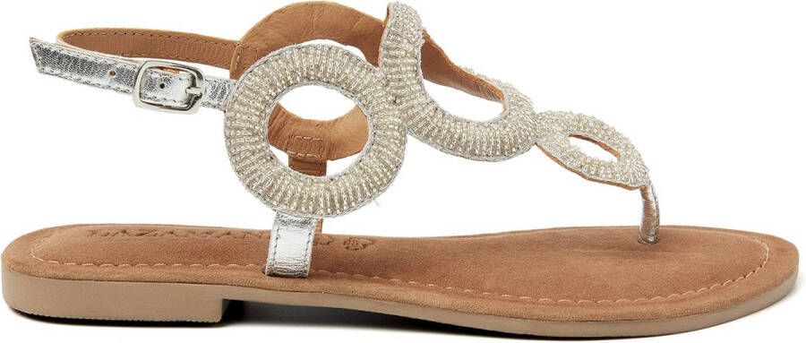 Lazamani Gita Leren Dames Sandalen Silver