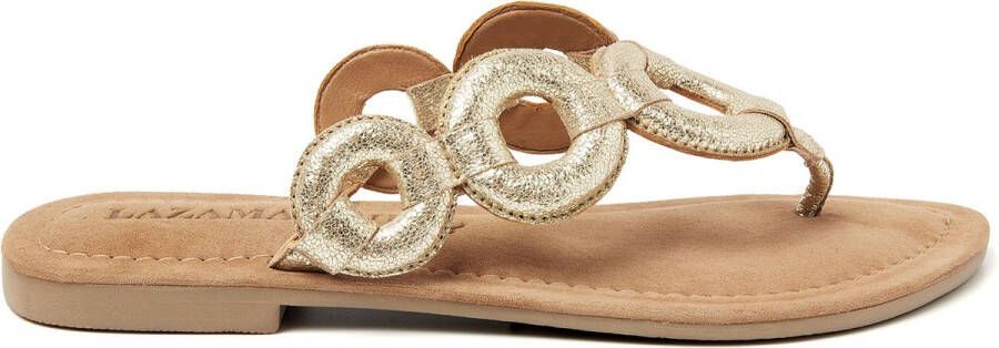 Lazamani Juliet Leren Dames Slippers Gold