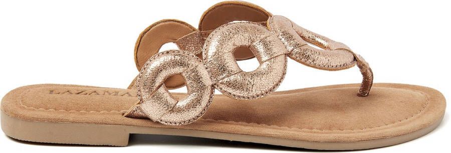 Lazamani Juliet Leren Dames Slippers Peach