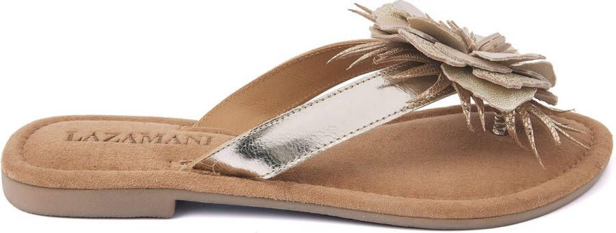 Lazamani Lily Leren Dames Slippers Gold