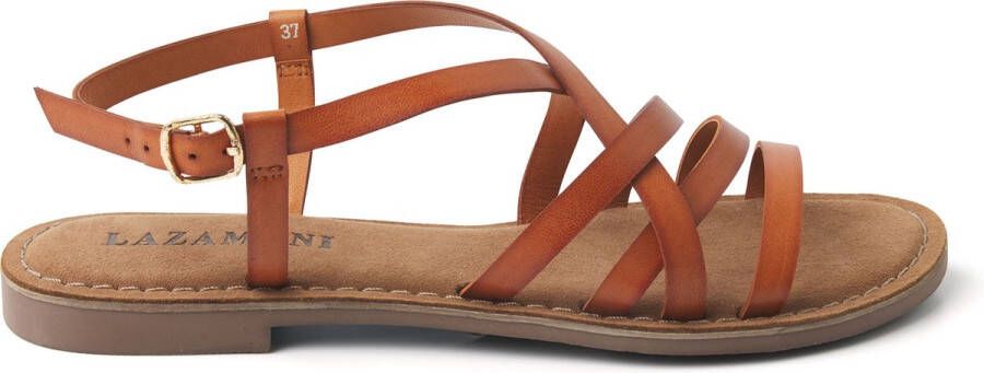 Lazamani Lucy Leren Dames Sandalen Tan