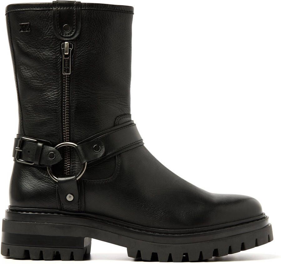 Lazamani Merle Dames Biker Boots Leer Black