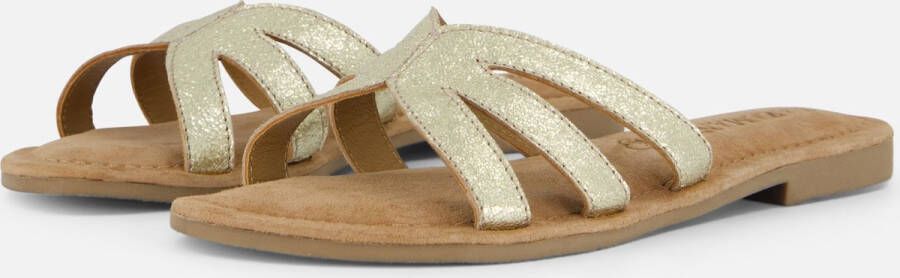 Lazamani Nina Leren Dames Slippers Gold