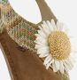 Lazamani Sandalen Flower beige Leer Dames - Thumbnail 2