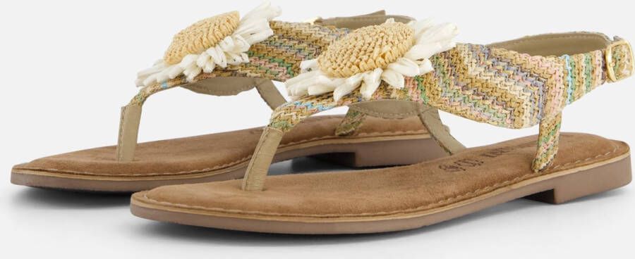 Lazamani Sandalen Flower beige Leer Dames