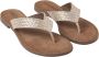 Lazamani ladies toe slippers shiny weav Goud Suede Teenslippers Dames - Thumbnail 1