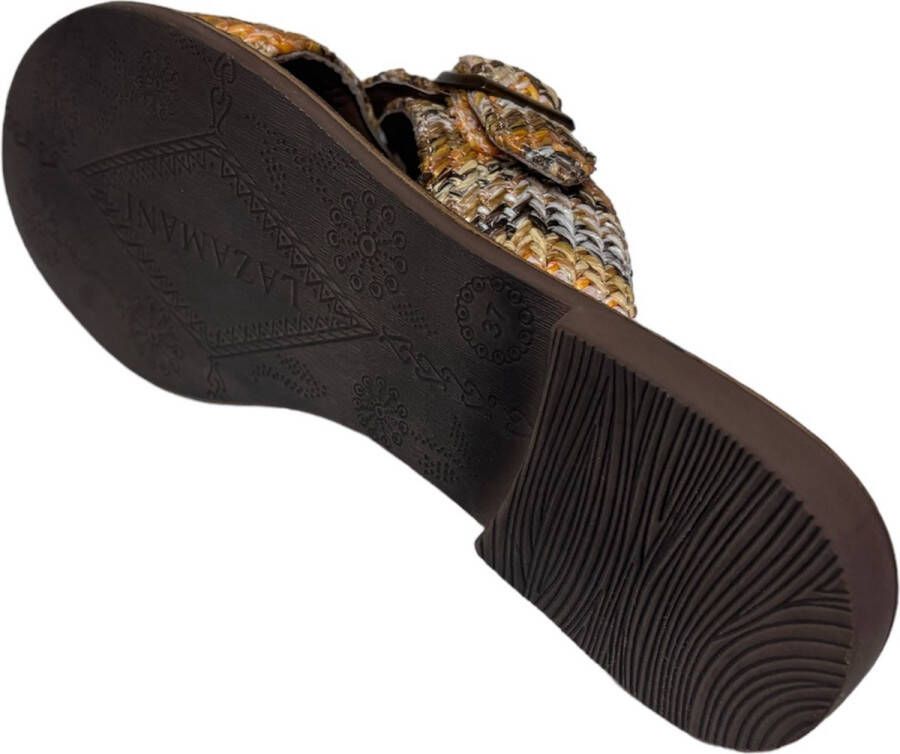 Lazamani Slipper beige raffia slide Kleur Beige)