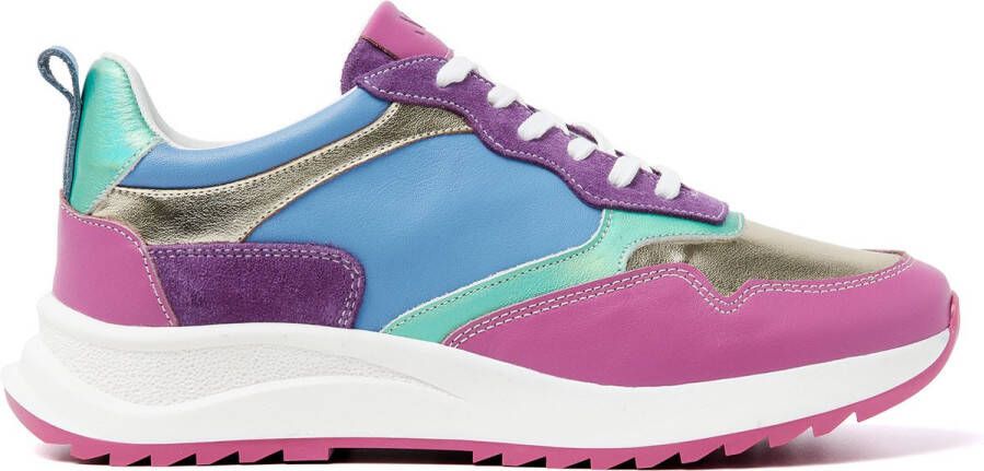 Lazamani Valencia Leren Dames Sneakers Fuxia