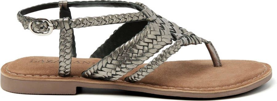 Lazamani Valerie Leren Dames Sandalen Pewter