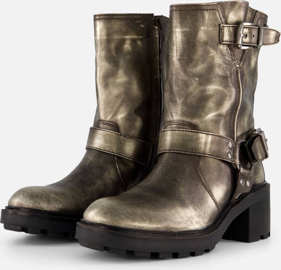 Lazamani Vintage Biker boots zilver Leer