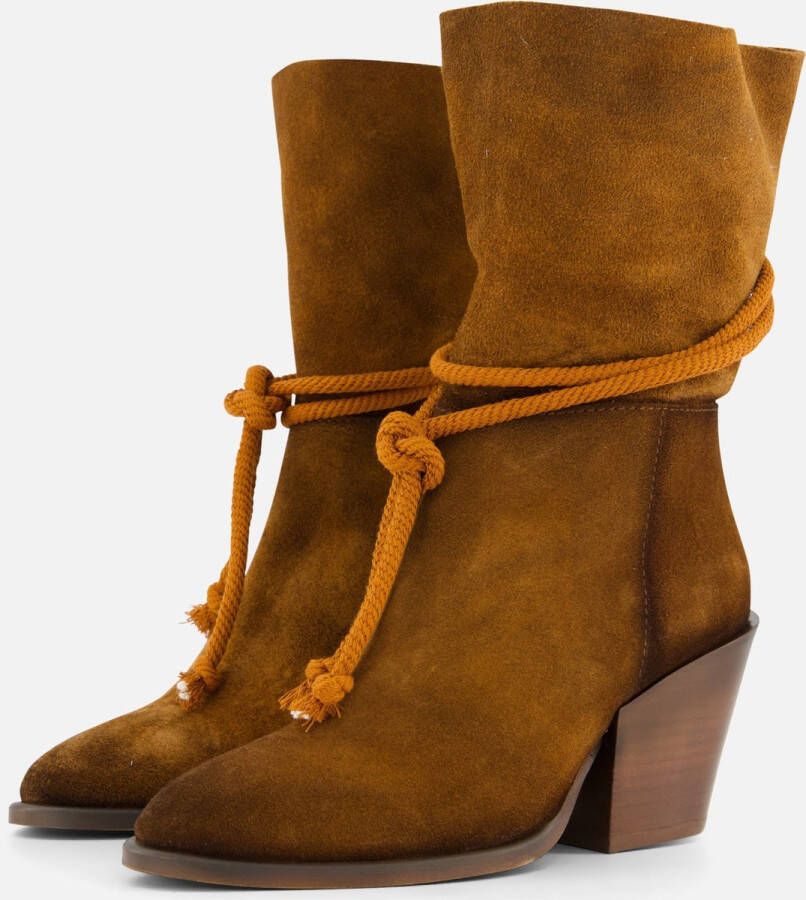 Lazamani Western Cowboylaarzen cognac Suede Dames