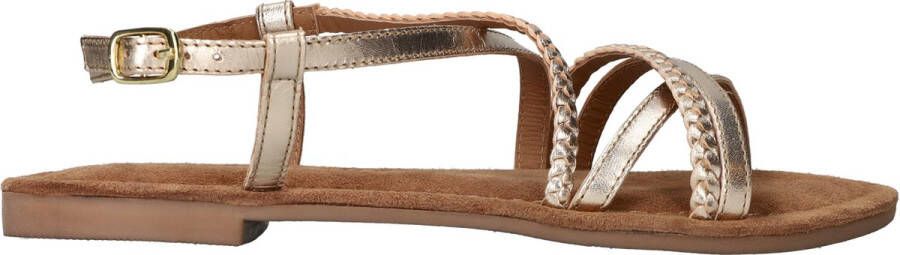 Lazamani Zoe Leren Dames Sandalen Gold