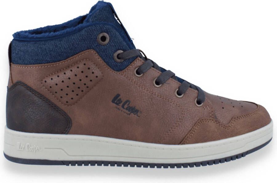 Lee Cooper Heren Sneaker Hoog Bruin COGNA