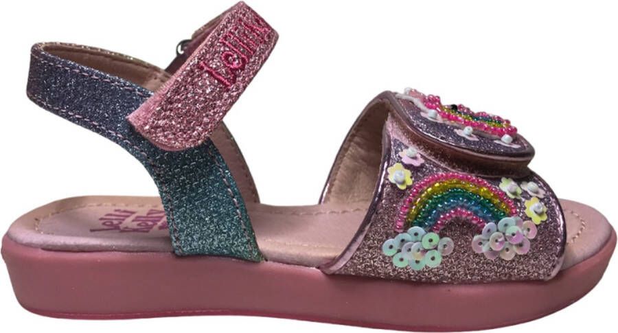 Lelli Kelly LK7402 Unicorn Velcro eenhoorn kraaltjes sandalen multi glitter - Foto 1