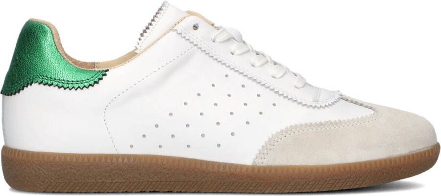 Lina Locchi Witte Sneakers met Groene Metallic Hiel White Dames