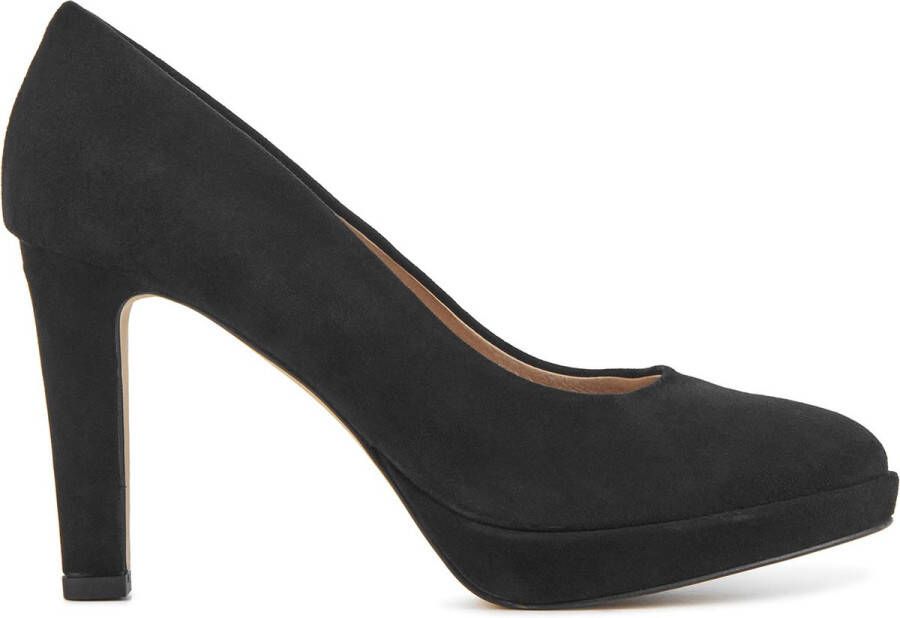 Lina Locchi Pumps Stiletto Dames Damesschoenen Suède Plateau hoogte L1277 Zwart