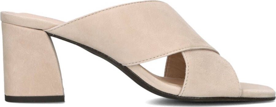 Lina Locchi Roze Suède Kruisband Slippers Beige Dames