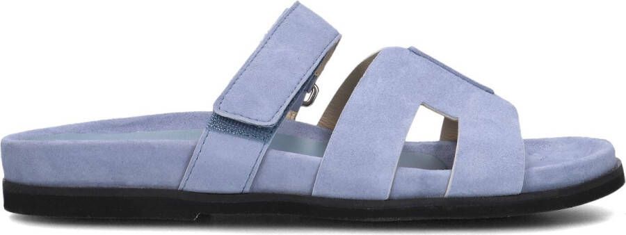 Lina Locchi Blauwe Suède Slipper Sue H Blue Dames