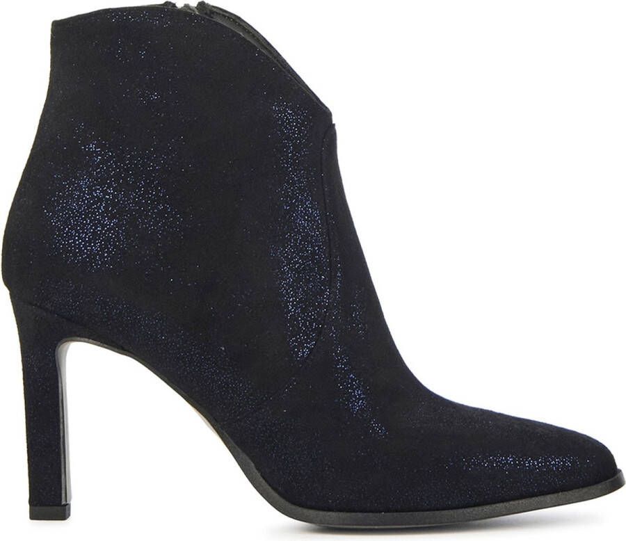 Lina Locchi Enkellaarsjes Dames Laarzen Damesschoenen Suède Glitter L1344 Blauw