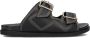 LINA LOCCHI Slippers Dames Led 2 Band Slipper Met Stiksels Maat: 38 Materiaal: Leer Kleur: Zwart - Thumbnail 2