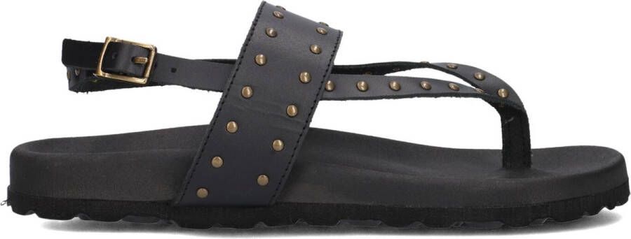 LINA LOCCHI Sandalen Dames Led Teenslip Sandaal Met Studs Maat: 36 Materiaal: Leer Kleur: Zwart