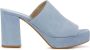 Lina Locchi Sandalen Dames Damesschoenen Suède Plateauhak hoogte L1275 Jeans blauw - Thumbnail 1