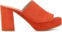 Lina Locchi Sandalen Dames Damesschoenen Suède Plateauhak hoogte L1275 Oranje - Thumbnail 1