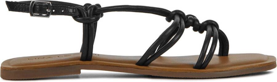 Lina Locchi Zwarte Leren Sandalen Black Dames