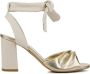 Lina Locchi Sandalen Dames Damesschoenen Leer Blokhak hoogte L1302 Ecru - Thumbnail 1