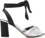 Lina Locchi Sandalen Dames Damesschoenen Leer Blokhak hoogte L1302 Zwart combi - Thumbnail 1