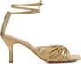 Lina Locchi Sandalen Dames Damesschoenen Leer Blokhak hoogte L1304 Goud - Thumbnail 1