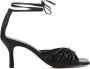 Lina Locchi Sandalen Dames Damesschoenen Leer Blokhak hoogte L1304 Zwart - Thumbnail 1