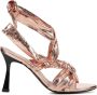 Lina Locchi Sandalen Dames Damesschoenen Leer Blokhak hoogte L1305 Rose goud - Thumbnail 1