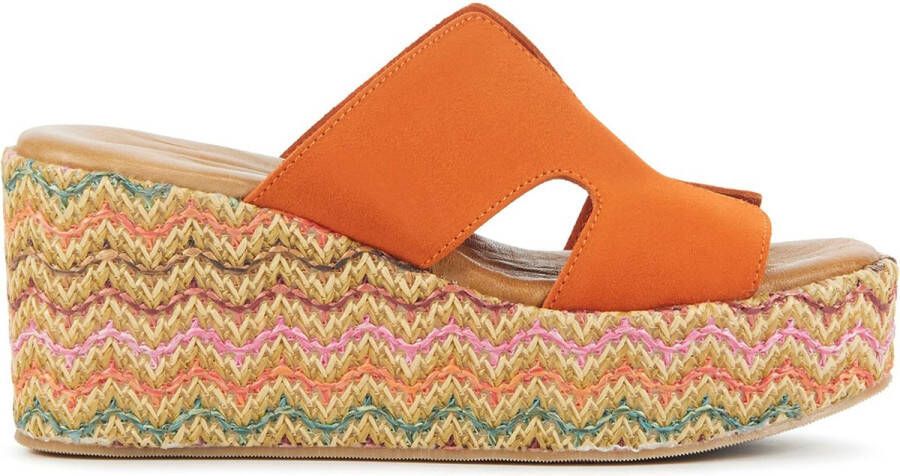 LINA LOCCHI Slippers Dames 3476 Maat: 42 Materiaal: Suède Kleur: Oranje