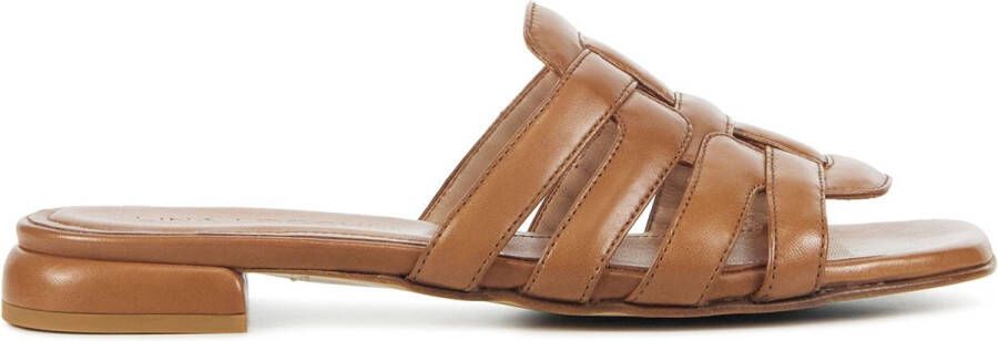 LINA LOCCHI Slippers Dames 566-25p Maat: 36 Materiaal: Leer Kleur: Cognac