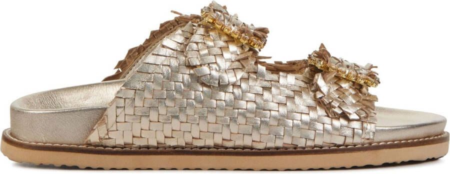 LINA LOCCHI Slippers Dames L1284 Maat: 39 Materiaal: Leer Kleur: Goud