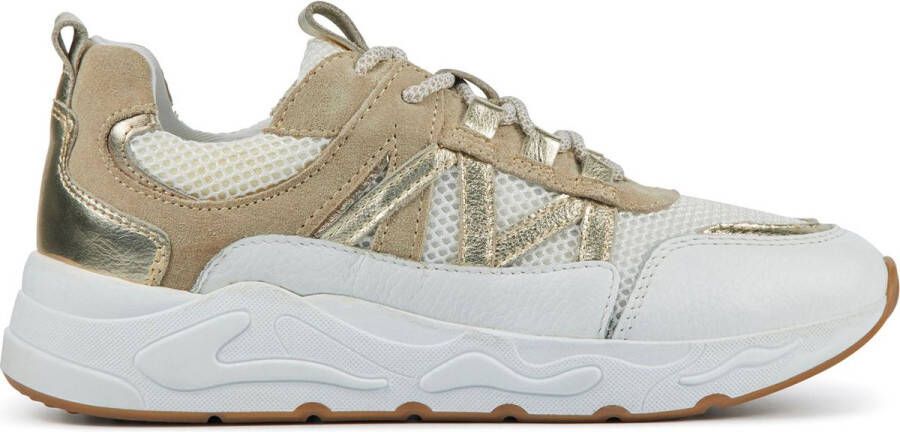 Lina Locchi Sneakers Dames Lage sneakers Damesschoenen Suède L1262 Wit combi Schoenen nl