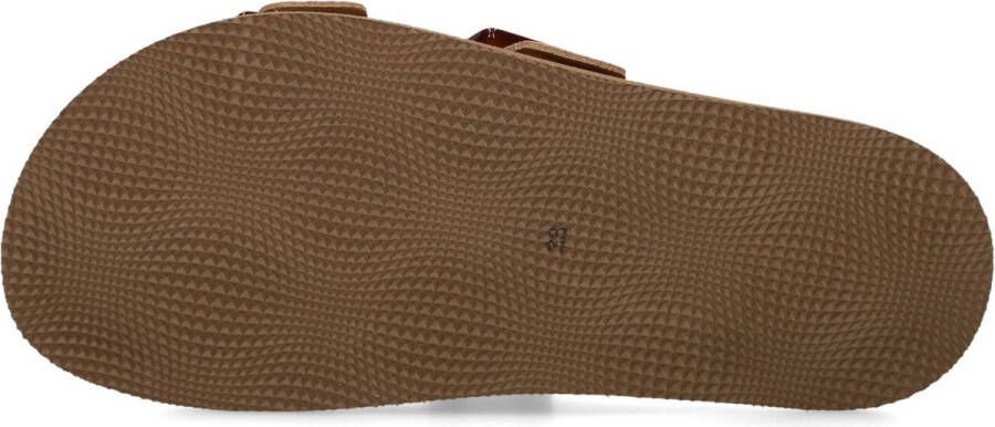 LINA LOCCHI Slippers Dames Sue 2 Gesp Slipper Maat: 41 Materiaal: Suède Kleur: Cognac