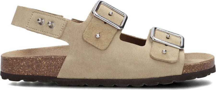 LINA LOCCHI Slippers Dames Sue Bio Sandaal 2 Gesp Maat: 40 Materiaal: Suède Kleur: Beige