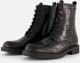 Linea zeta Croco Veterboots zwart Leer - Thumbnail 1