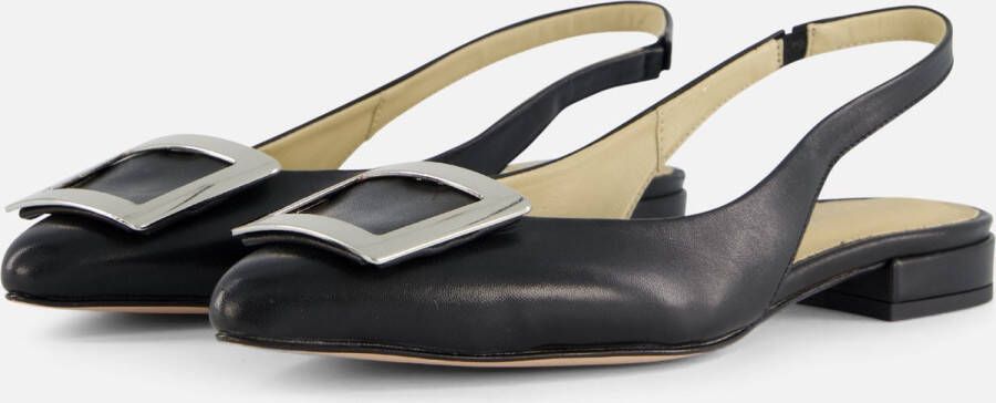 Linea zeta Slingback Ballerina's zwart Leer