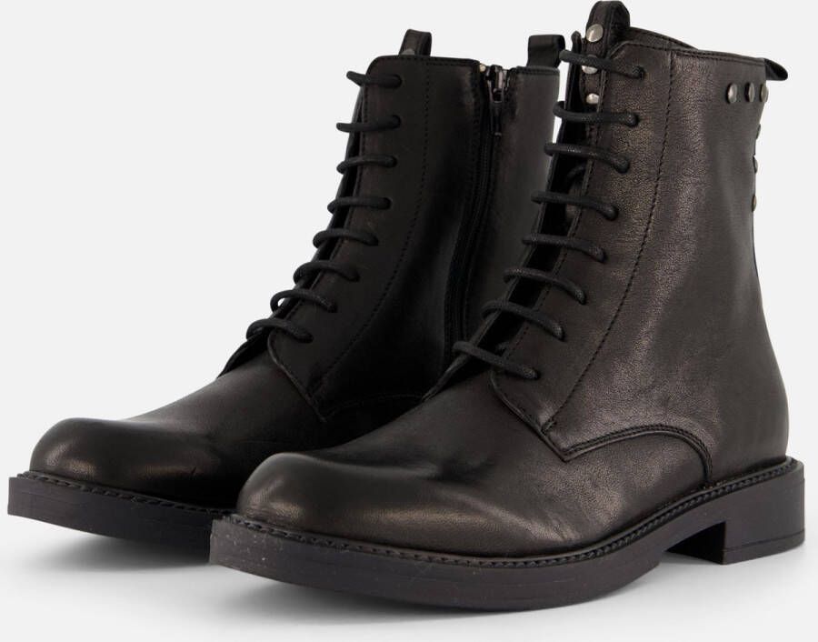 Linea zeta Veterboots zwart Leer