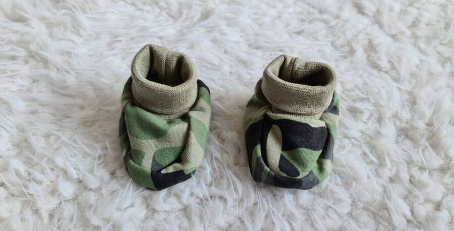 Little Jay baby slofjes camo groen