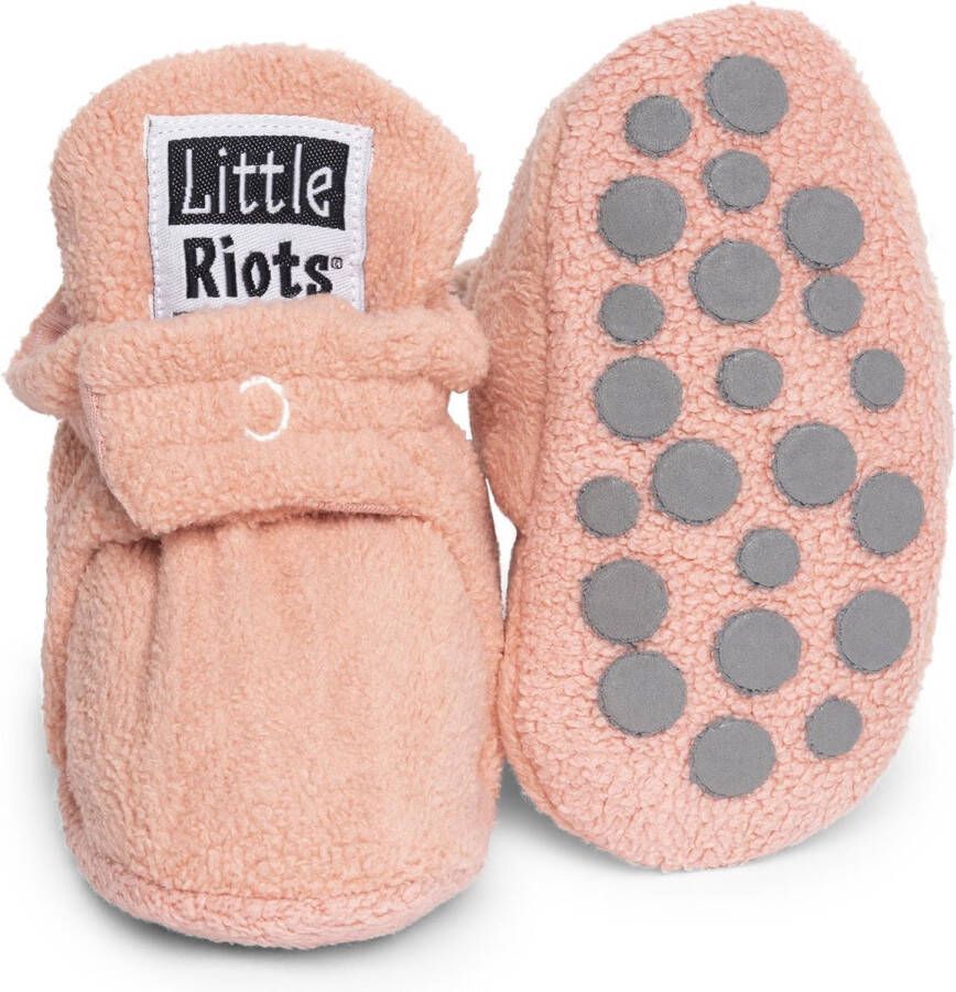 Little Riots babyslofjes antislip fleece stepper oud roze slofjes voor je baby dreumes en peuter voor jongens en meisjes 12 18 Maanden(13cm) schoen