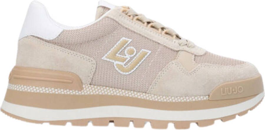 Liu Jo Beige Lage Sneakers met Leren Afwerking en Mesh Panelen Beige Dames - Foto 2