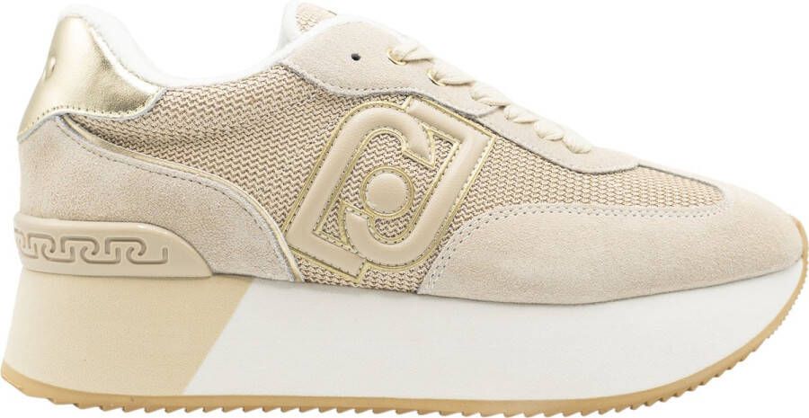 Liu Jo Amy 02 Dames Sneakers Suede Mesh Sand Light Gold